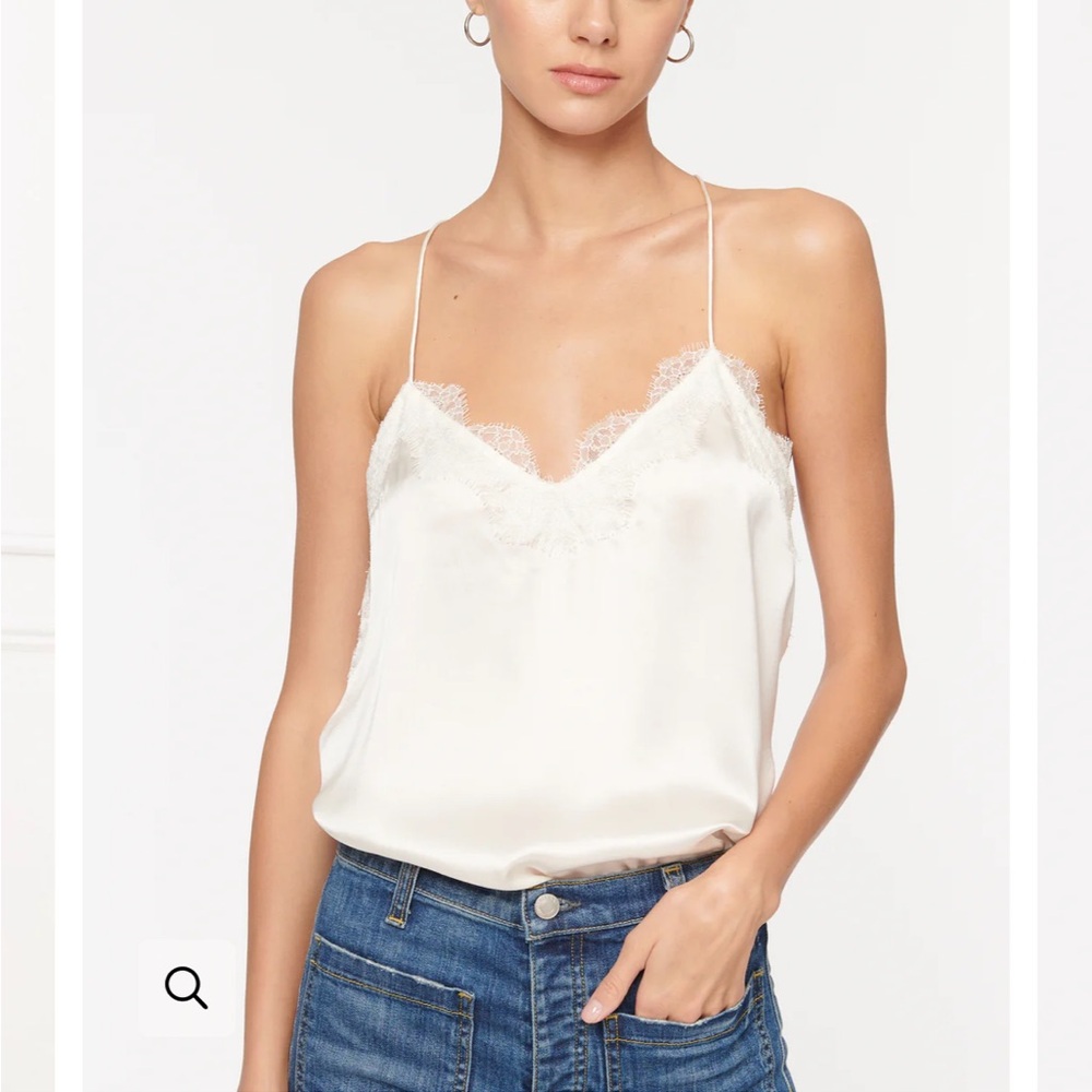 Cami NYC White Lace Fitted Camisole sz S